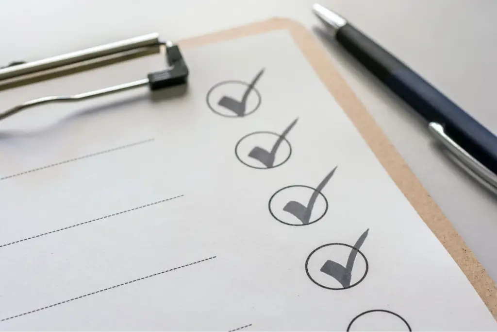 A checklist with items marked complete, representing IEP meeting prep for ND mamas organizing paperwork and priorities before a school meeting.