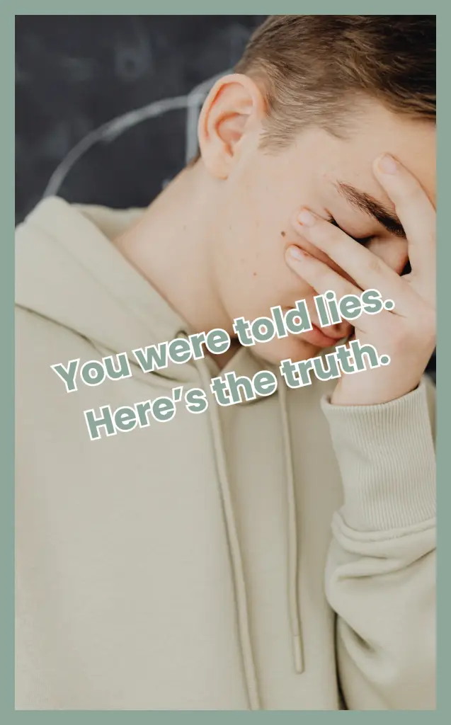 A neurodivergent teen or young adult with their hand covering their face, representing the emotional weight of neurodivergent lies and internalized self-doubt.