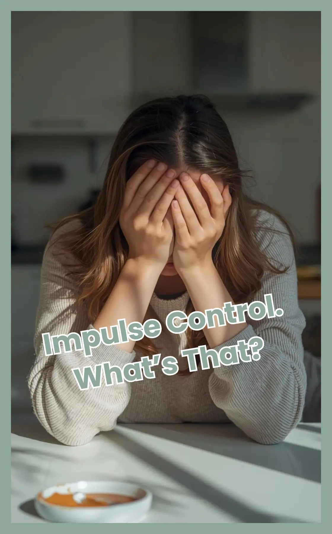 frustrated mother sitting at kitchen table with head in hands