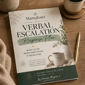 Verbal Escalation Response Plan by Mamafesto — Practical systems for reducing verbal outbursts, emotional spirals, and household escalation.